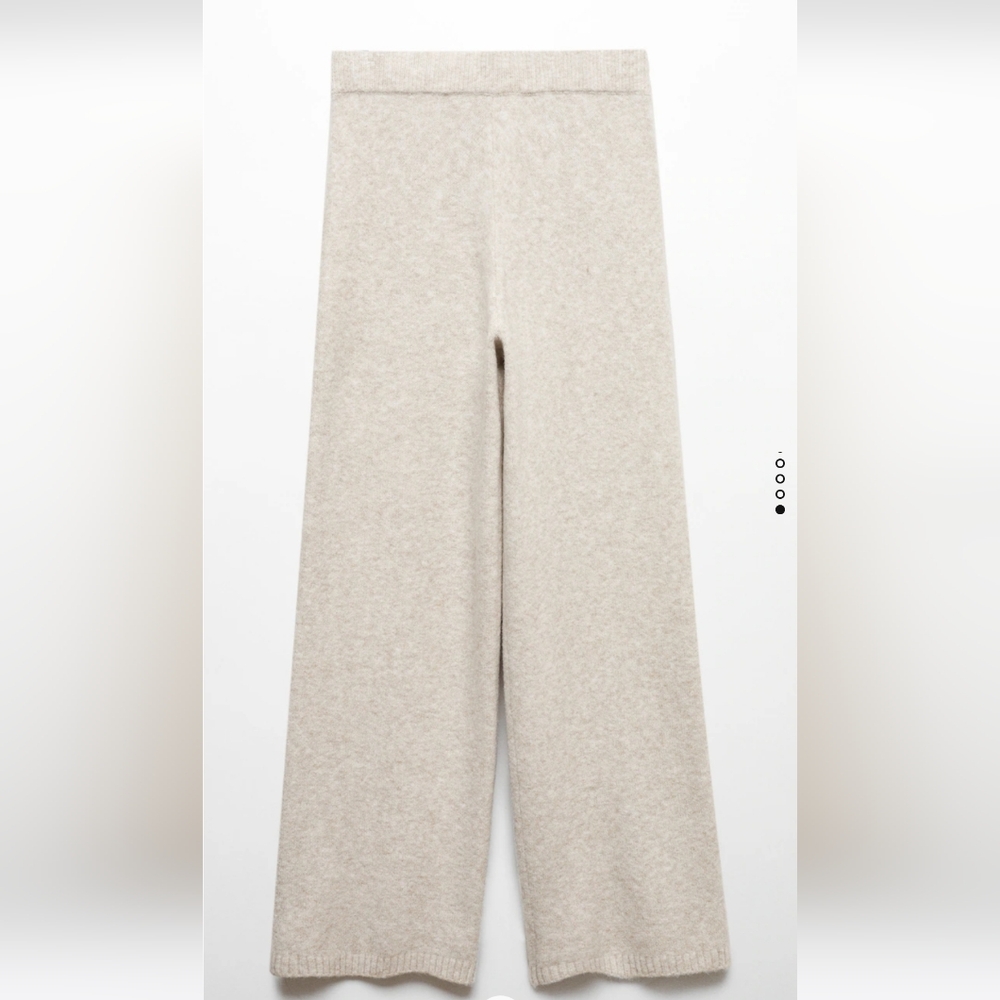 NWT MANGO Beige Loungewear Wide Leg Pants Size M